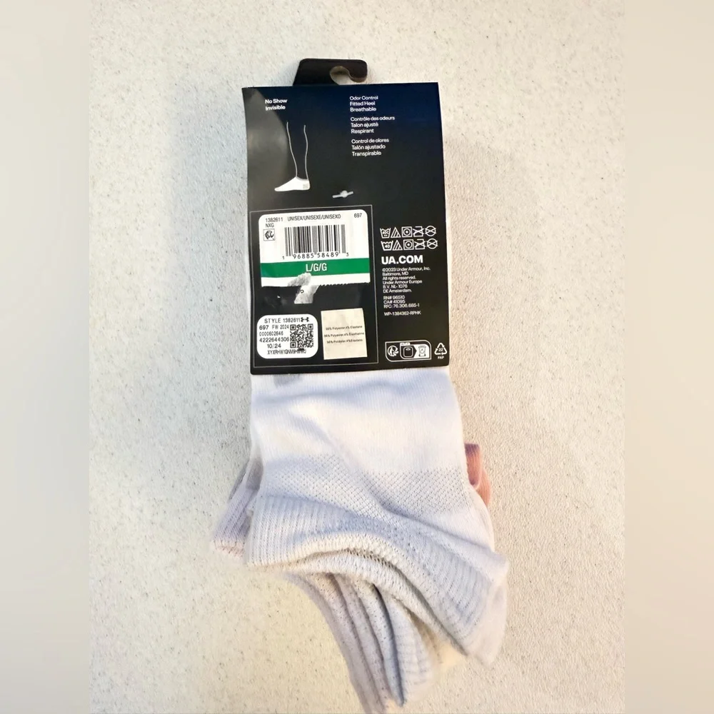 Under Armour Essential Socks - Pink and Gray